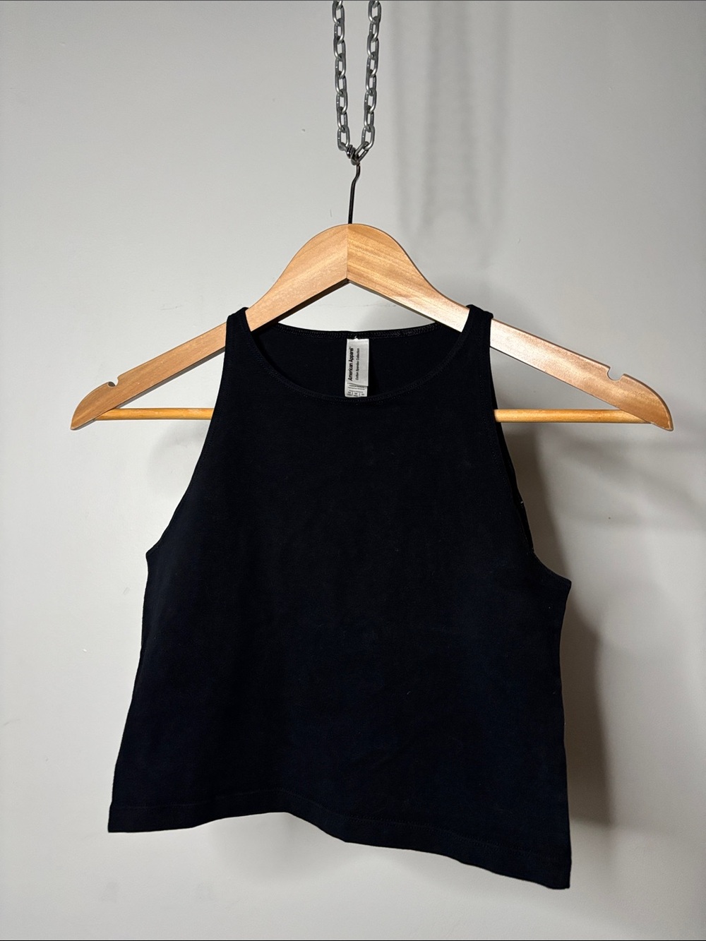 Y2K American Apparel Black Cropped Tank Top Size Medium